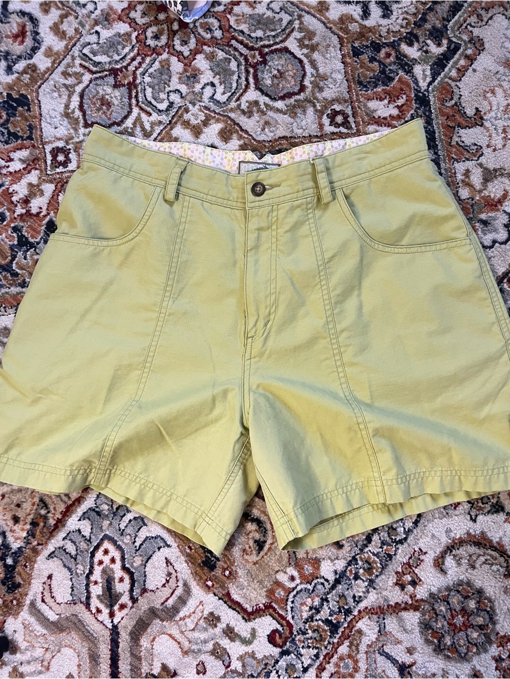 Horny Toad Lime Green Women's Hiking Athletic Shorts Cotton Nylon Blend